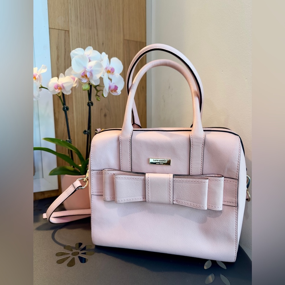kate spade blush pink bow satchel